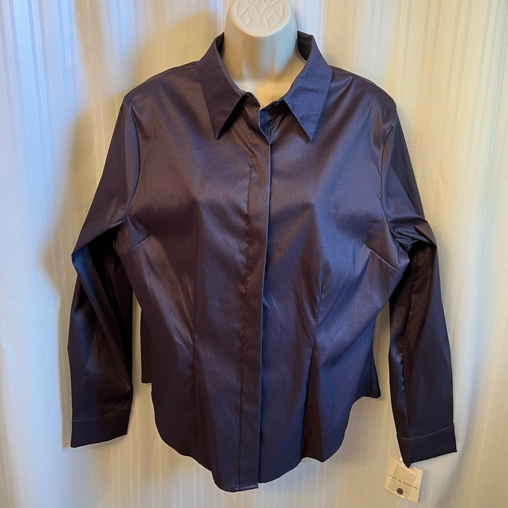 Croft & Barrow Dark Eggplant Blouse Size L